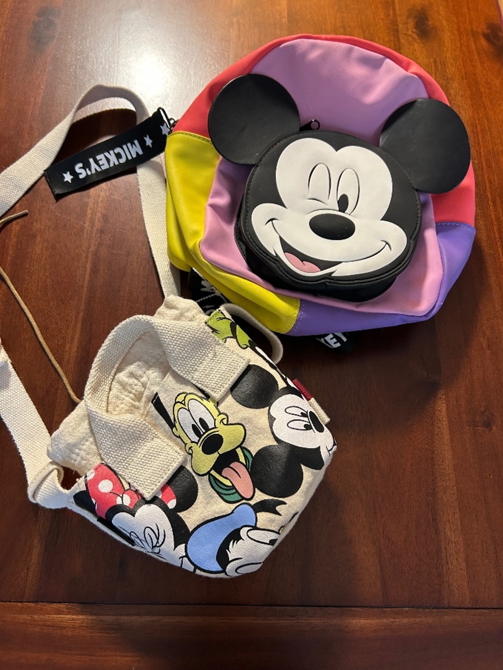 Zara x Disney Mickey Mouse Bag Bundle | Kids Toddler Colorblock Mini Backpack &